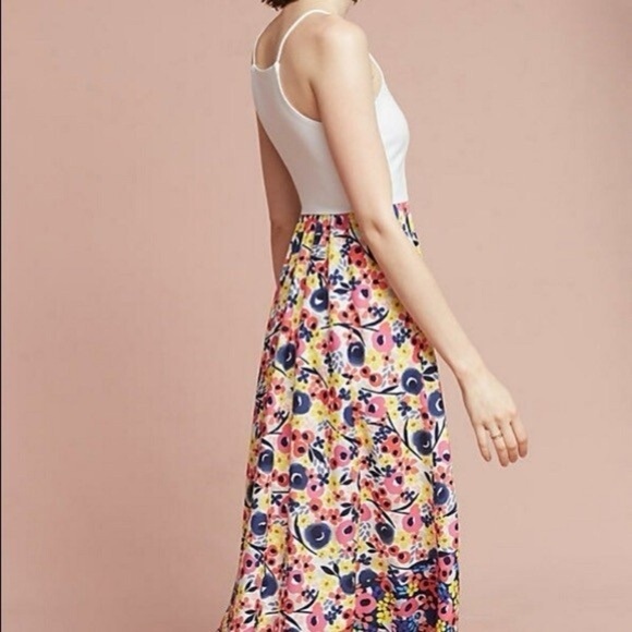 Anthropologie Hutch Bethanie Floral White Assymetric Tank Dress small NWT - Picture 2 of 9